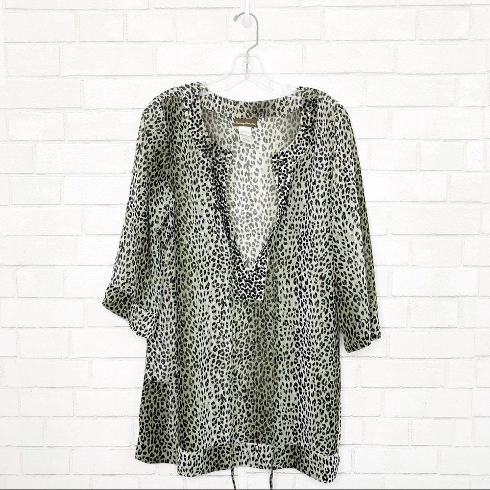 Tommy Bahama sheer cheetah print cover up size xs